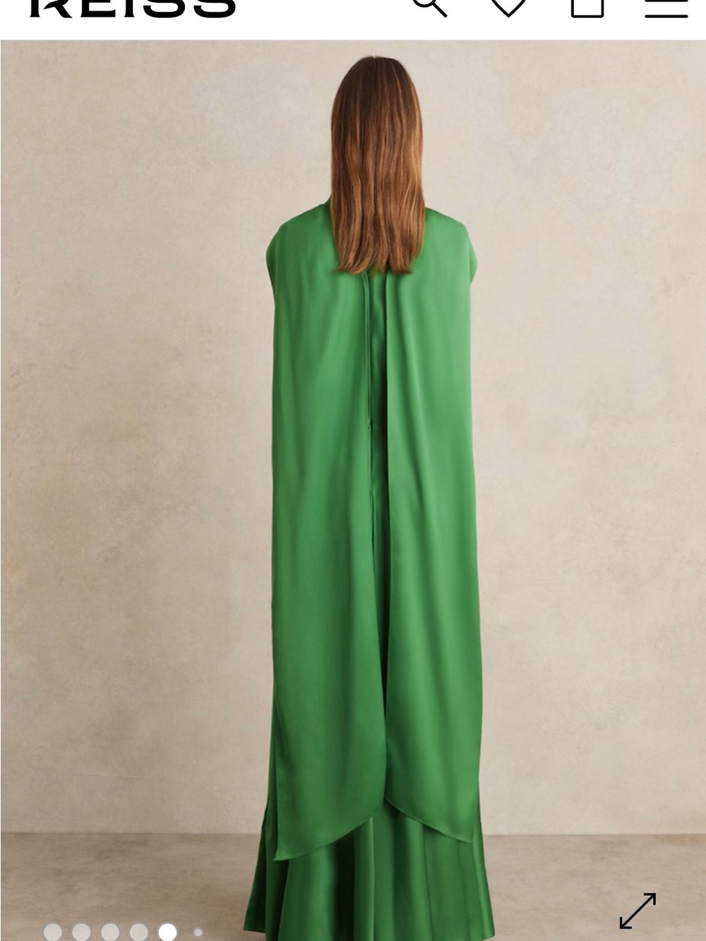 Reiss Emerald Green Satin Halter Evening Gown - Picture 3 of 7